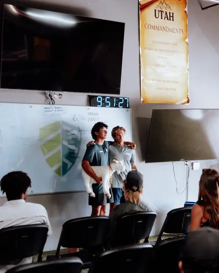 A team meeting in the office